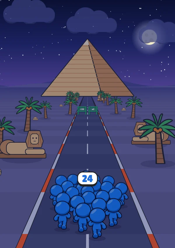 The pyramids of Giza at night