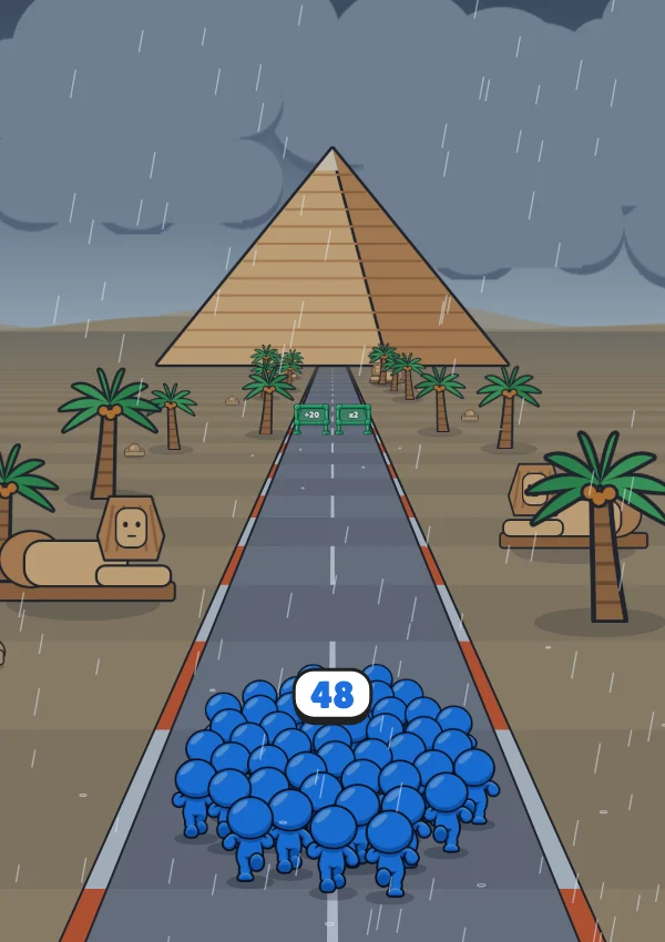 The pyramids of Giza in the rain